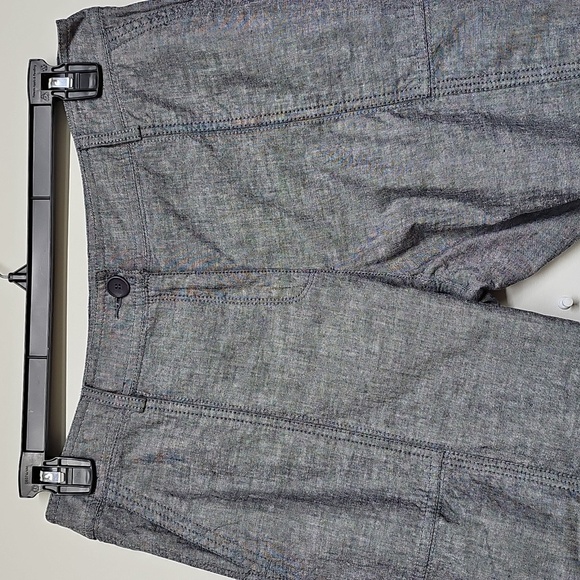 Eileen Fisher Blue Chambray Cargo Crop Pants Size Med - Picture 2 of 12